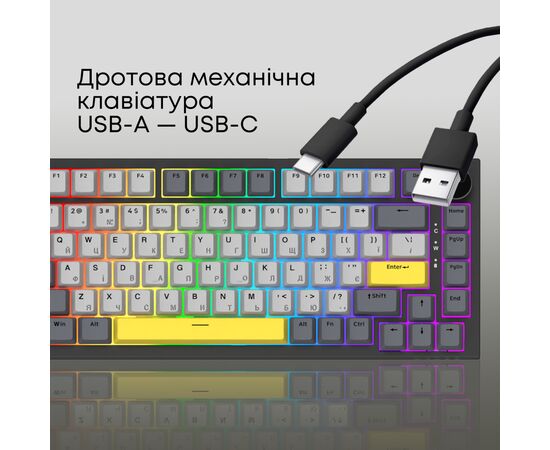 Клавиатура Ajazz AK820 Sea Salt Switch RGB USB-C UA Black (AK820-SS-BGY), изображение 7