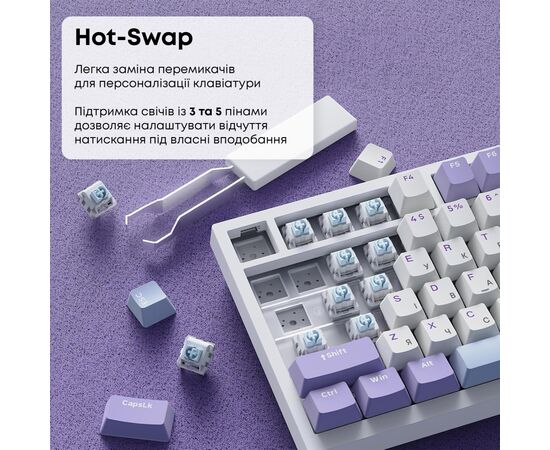 Клавиатура Ajazz AK820 Sea Salt Switch RGB USB-C UA White (AK820-SS-PWB), изображение 11