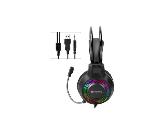 Наушники ColorWay GlowCore RGB Black (CW-HPG02BK), изображение 2