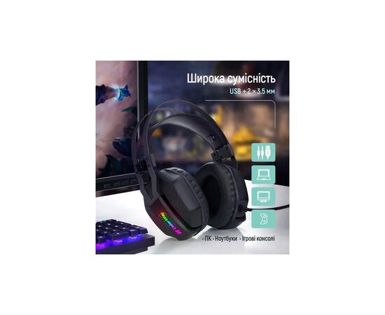 Наушники ColorWay Hyperblast RGB Black (CW-HPG05BK), изображение 12