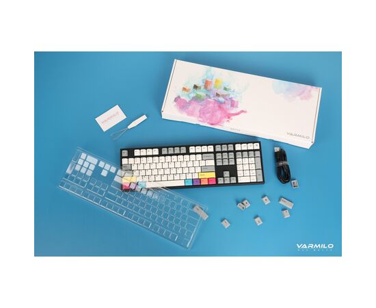Клавиатура Varmilo APT108 CMYK C-TK Brown Wireless White Led UA (A93A024D3A5A17A007), изображение 2