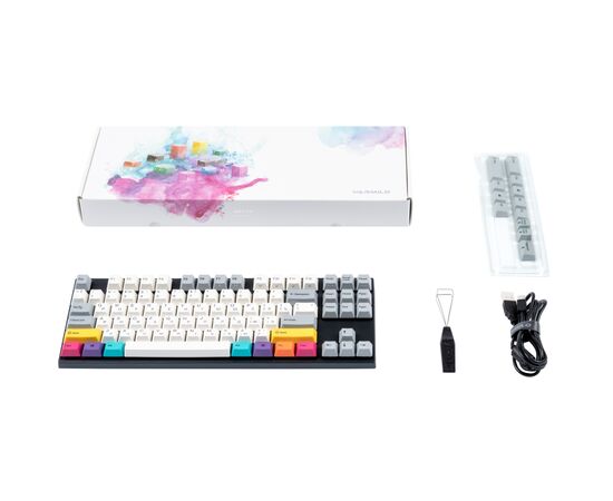 Клавиатура Varmilo APT87 CMYK C-TK Brown Wireless White Led UA (A92A024D3A5A17A007), изображение 2
