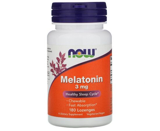 Аминокислота Now Foods Мелатонин 3 Мг, 180 Жевательных таблеток (NOW-03259)
