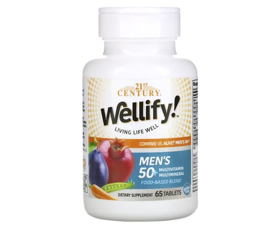 Мультивитамин 21st Century Мультивітаміни для Чоловіків 50+, Wellify, Men's 50+ Multivitamin Multimin (CEN-22452)