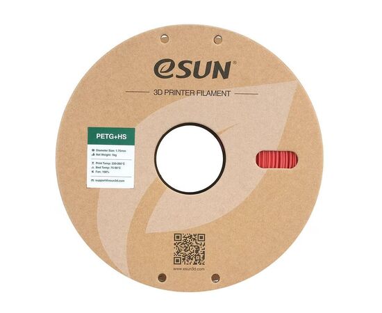 Пластик для 3D-принтера eSUN ePETG+HIGH SPEED 1,75mm 1kg FIRE ENG RED (EPETG+HS-P175FR1), зображення 2
