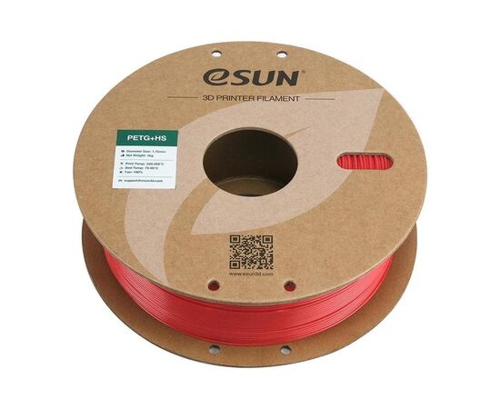 Пластик для 3D-принтера eSUN ePETG+HIGH SPEED 1,75mm 1kg SOLID RED (EPETG+HS-P175SR1), зображення 3