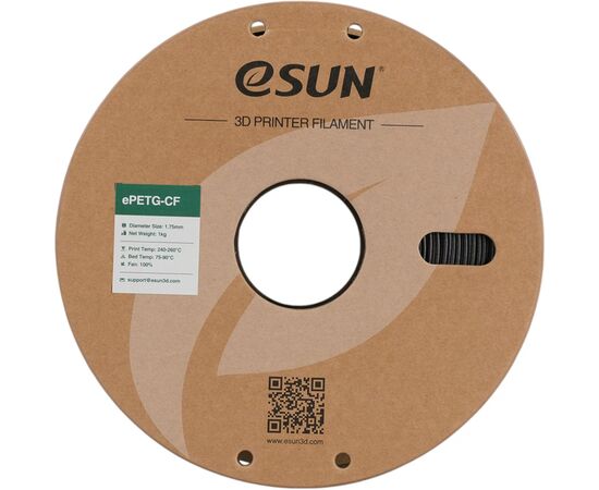 Пластик для 3D-принтера eSUN ePETG-CF 1,75mm 1kg BLACK (EPETG-CF-P175B1), зображення 2