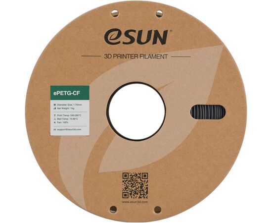 Пластик для 3D-принтера eSUN ePETG-CF 1,75mm 1kg DARK GREY (EPETG-CF-P175AH1), зображення 2