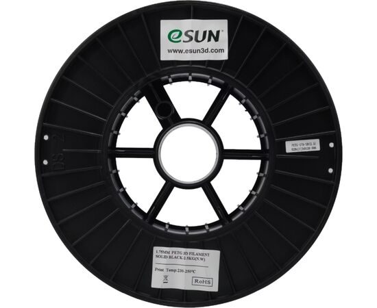 Пластик для 3D-принтера eSUN PETG 1,75mm 2,5kg BLACK (PETG175SB2.5), зображення 2