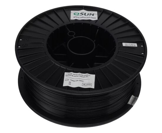 Пластик для 3D-принтера eSUN PETG 1,75mm 2,5kg BLACK (PETG175SB2.5), зображення 3