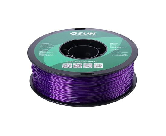 Пластик для 3D-принтера eSUN PETG 1,75mm 1kg SOLID PURPLE (PETG-P175SZ1), изображение 2