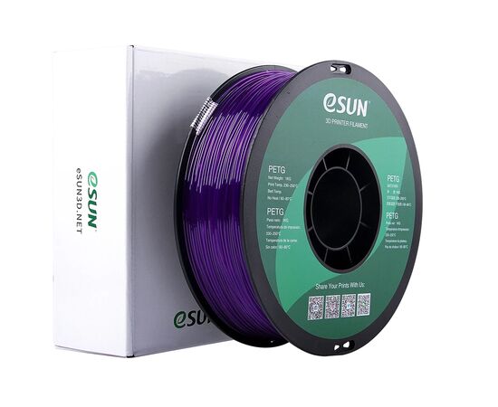 Пластик для 3D-принтера eSUN PETG 1,75mm 1kg SOLID PURPLE (PETG-P175SZ1), изображение 3