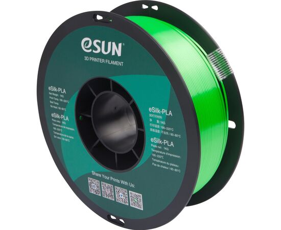 Пластик для 3D-принтера eSUN ePLA-Silk 1,75mm 1kg GREEN (EPLA-SILK-P175G1)