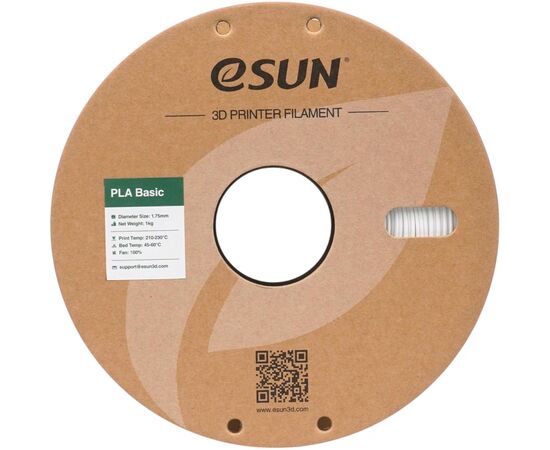 Пластик для 3D-принтера eSUN PLA BASIC 1,75mm 1kg WHITE (PLA-BASIC175W1P1), зображення 2