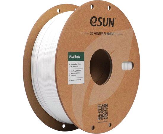 Пластик для 3D-принтера eSUN PLA BASIC 1,75mm 1kg WHITE (PLA-BASIC175W1P1)