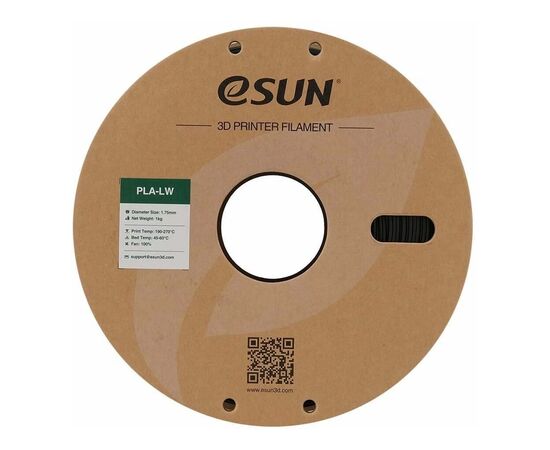 Пластик для 3D-принтера eSUN PLA LW 1,75mm 1kg BLACK (PLA-LW175B1P1), зображення 2