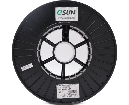 Пластик для 3D-принтера eSUN PLA+ 1.75мм, 3кг, Black (PLA+175B3), зображення 2