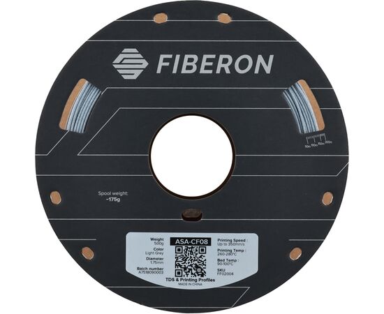 Пластик для 3D-принтера Polymaker ASA-CF08 Fiberon 1,75mm 0,5kg Light Grey (FF02004), изображение 2