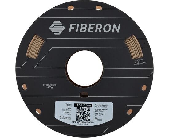 Пластик для 3D-принтера Polymaker ASA-CF08 Fiberon 1,75mm 0,5kg Sand (FF02006), изображение 2