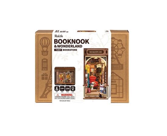 Конструктор Robotime Rolife дерев'яний 3D Книгарня (TGB07), зображення 3