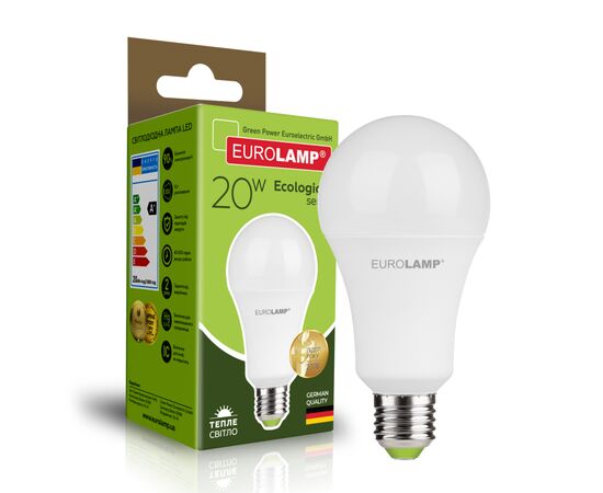 Лампочка Eurolamp LED А70 20W E27 3000K 220V (LED-A70-20272(P)), изображение 2