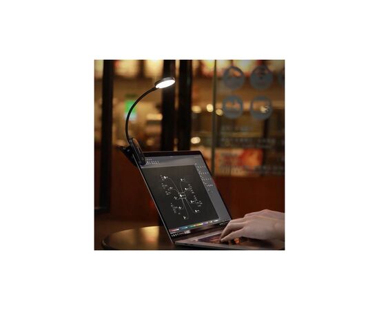 Настільна лампа Baseus Comfort Reading Mini Clip Lamp with battery Dark Gray (DGRAD-0G), зображення 6