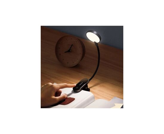 Настільна лампа Baseus Comfort Reading Mini Clip Lamp with battery Dark Gray (DGRAD-0G), зображення 7