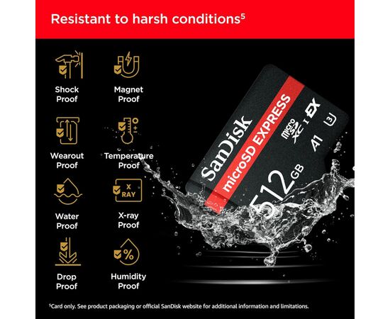 Карта памяти SanDisk 512GB microSDXC class 10 UHS-I U3 A1 Express (SDSQXFN-512G-GN4NN), изображение 5