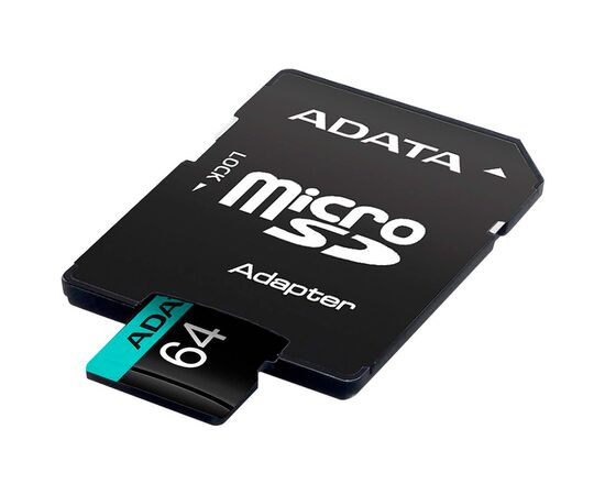 Карта памяти ADATA 64GB microSD class 10 UHS-I U3 V30 A2 Premier Pro SD 6.0 (AUSDX64GUI3V30SA2-RA1), изображение 3