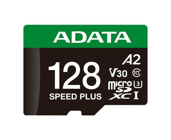 Карта памяти ADATA 128GB microSD class 10 UHS-I U3 V30 A2 Speed Plus (UD128GUI3V30A2SP-RA1), изображение 2