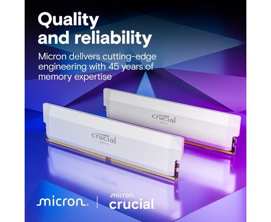 Модуль памяти для компьютера DDR5 16GB 6000 MHz Pro Overclocking White Micron (CP16G60C36U5W), изображение 6