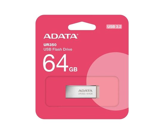 USB флеш накопитель ADATA 64GB UR 350 Silver/Beige USB 3.2 (UR350-64G-RSR/BG), изображение 5