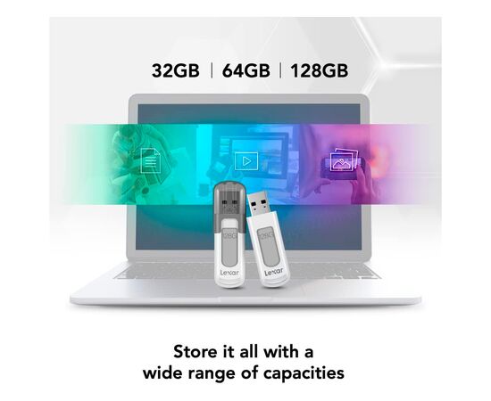 USB флеш накопитель Lexar 64GB V100 USB 3 (LJDV100-64GABGY), изображение 4