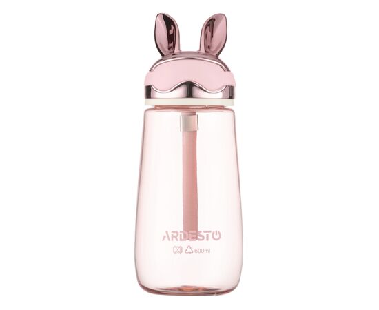 Бутылка для воды Ardesto Bunny 600мл, пластик, рожевий (AR2260BP)