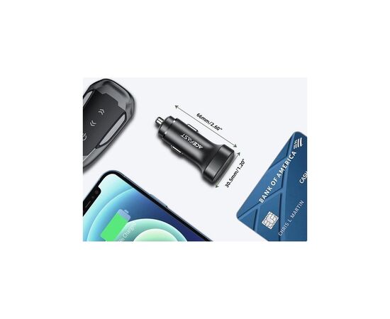 Зарядное устройство Acefast 2xUSB-C 72W car adapter metal (6974316280361), изображение 3
