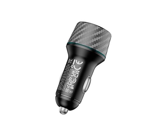 Зарядний пристрій BOROFONE 1xUSB-C PD30W + 1xUSB QC3.0 48W car adapter black (6941991101175), зображення 4