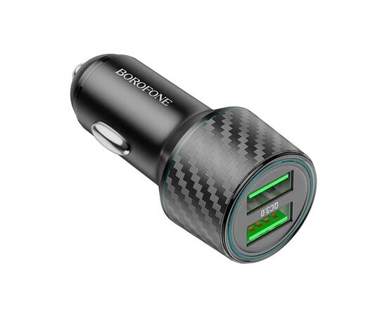 Зарядний пристрій BOROFONE 2xUSB QC3.0 36W car adapter black (6941991101205), зображення 3