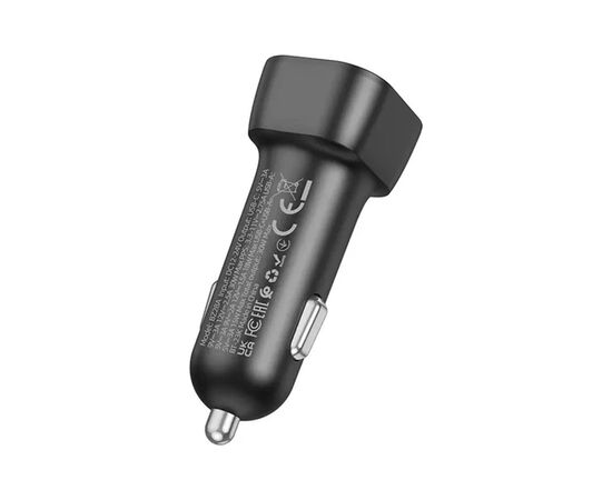 Зарядний пристрій BOROFONE 1xUSB-C PD30W + 1xUSB QC3.0 car adapter black (6941991110818), зображення 6