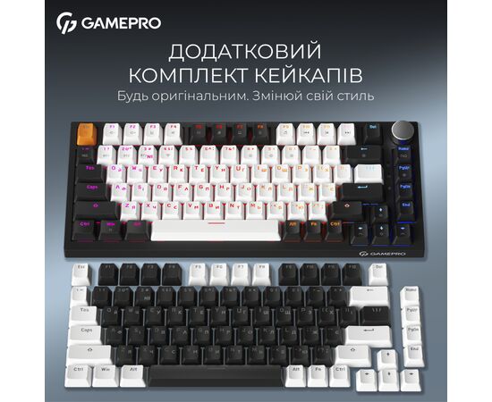 Клавиатура GamePro Asgard Valhalla QLAB Sakura Switch RGB Bluetooth/Wireless/USB-C UA Black (MK160-B-QS-PRO), изображение 12