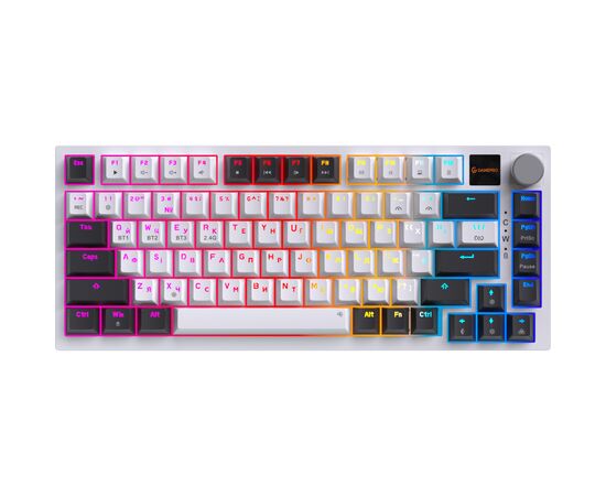 Клавиатура GamePro Asgard Valhalla Pro QLAB Sakura Switch RGB Bluetooth/Wireless/USB-C UA White (MK160-W-D-QS-PRO), изображение 2