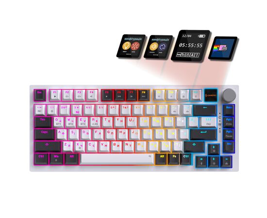 Клавиатура GamePro Asgard Valhalla Pro QLAB Sakura Switch RGB Bluetooth/Wireless/USB-C UA White (MK160-W-D-QS-PRO)