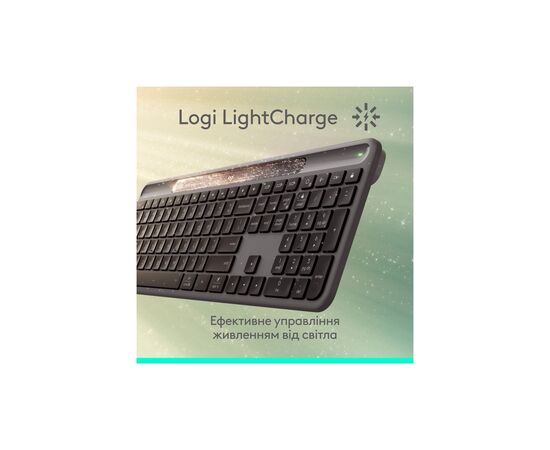Клавіатура Logitech Slim Solar+ Bluetooth Graphite (920-013764), зображення 3