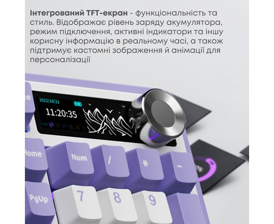 Клавиатура Ajazz Maillard V2 Maillard Switch Wireless/Bluetooth/USB UA Purple/White/Blue (AK980-V2-M-PWB), изображение 10