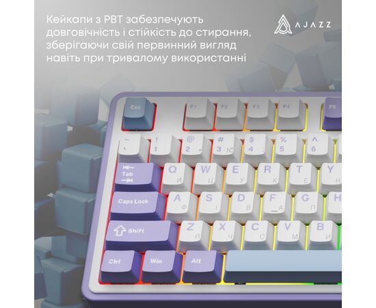 Клавиатура Ajazz Maillard V2 Maillard Switch Wireless/Bluetooth/USB UA Purple/White/Blue (AK980-V2-M-PWB), изображение 12