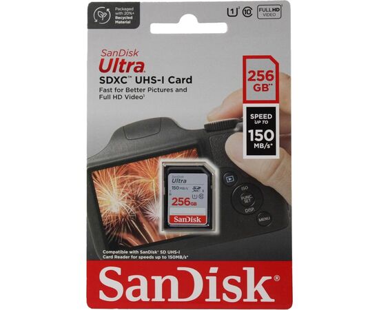 Карта пам'яті SanDisk 256GB SDXC class 10 UHS-I Ultra (SDSDUNC-256G-GN6IN), зображення 2
