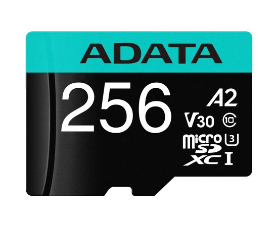 Карта памяти ADATA 256GB microSD class 10 UHS-I U3 V30 A2 Premier Pro SD 6.0 (AUSDX256GUI3V30SA2-RA1)