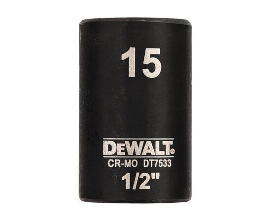 Торцева головка DeWALT IMPACT ударная короткая, 1/2" х 15 мм, шестигранная (DT7533)