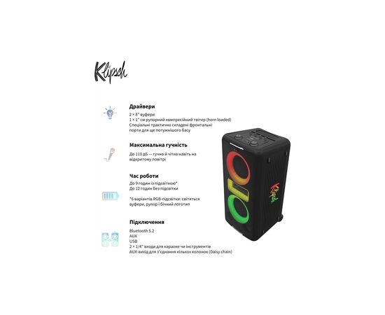 Акустическая система Klipsch New York Party speaker Black (1073423), изображение 12