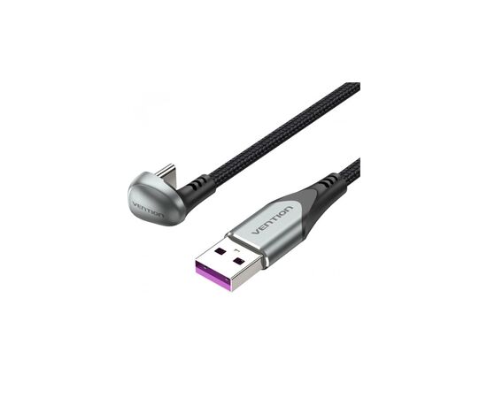 Дата кабель USB 2.0 AM to USB-C 1.5m 66W 180° U-Shaped aluminum alloy Vention (COHHG)