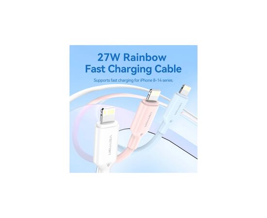 Дата кабель USB-C to Lightning 1.0m PD27W PVC blue Vention (LAKSF), зображення 2